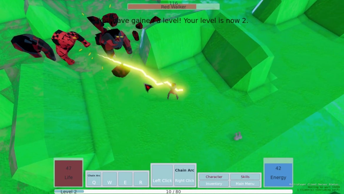 Chain Arc skill using PopcornFX